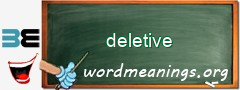 WordMeaning blackboard for deletive
